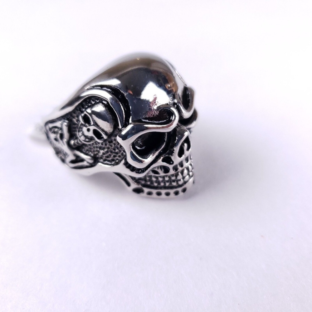 Mens Skull Ring 316 Stainless Steel Heavy Biker Gothic Punk Reaper Jewelry Sz 13